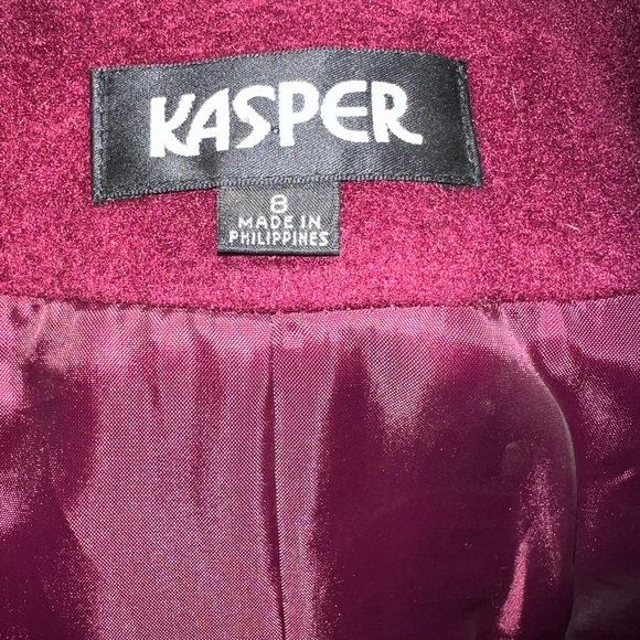 Vintage Kasper Burgundy Wool/Velour Jacket - Picture 4 of 6